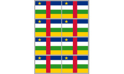 Drapeau République centrafricaine - 8 stickers - 9.5 x 6.3 cm - Sticker/autocollant