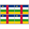 Drapeau République centrafricaine - 4 stickers - 9.5 x 6.3 cm - Sticker/autocollant