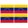Drapeau Vénézuela - 4 stickers - 9.5 x 6.3 cm - Sticker/autocollant