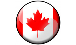 drapeau Canadien rond - 15cm - Sticker/autocollant