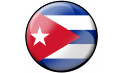 drapeau Cubain rond - 20cm - Sticker/autocollant