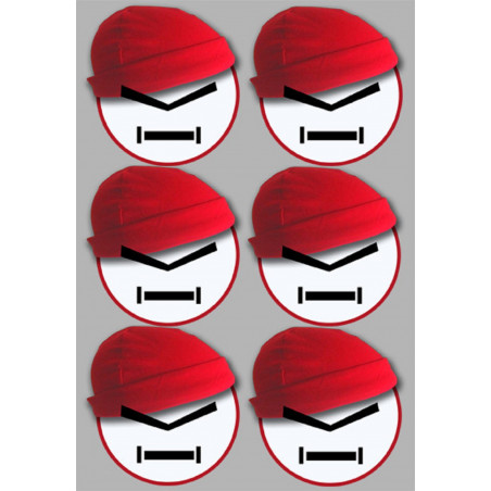 Bonnet rouge (6 stickers de 10cm) - Sticker/autocollant