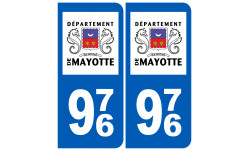numéro immatriculation 976 (Mayotte) - Sticker/autocollant