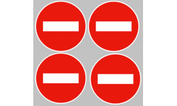 sens interdit - 4 stickers de 10cm - Sticker/autocollant