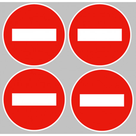 sens interdit - 4 stickers de 10cm - Sticker/autocollant sens interdit - 4 stickers de 10cm - Sticker/autocollant