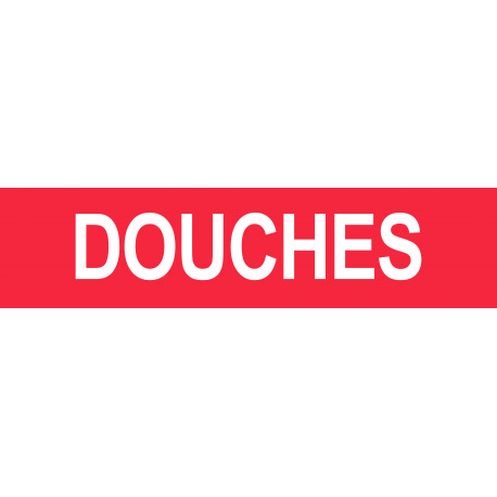 DOUCHES rouge - 29x7cm - Sticker/autocollant DOUCHES rouge - 29x7cm - Sticker/autocollant