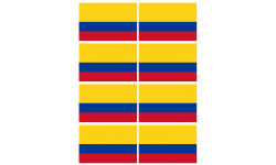 Drapeau Colombie - 8 stickers - 9.5 x 6.3 cm - Sticker/autocollant