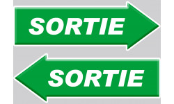 sortie flèche droite et gauche - 2 stickers 20x7cm - Sticker/autocollant