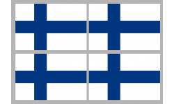 Drapeau Finlande - 4 stickers - 9.5 x 6.3 cm - Sticker/autocollant