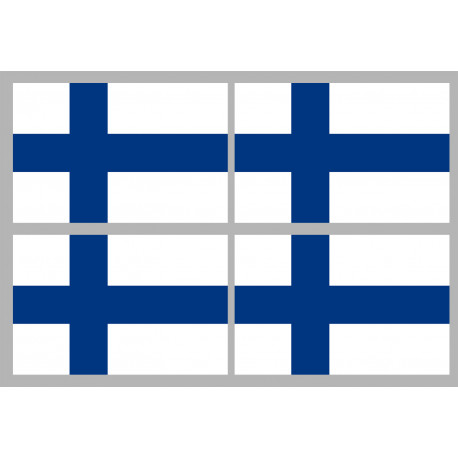 Drapeau Finlande - 4 stickers - 9.5 x 6.3 cm - Sticker/autocollant Drapeau Finlande - 4 stickers - 9.5 x 6.3 cm - Sticker/autocollant
