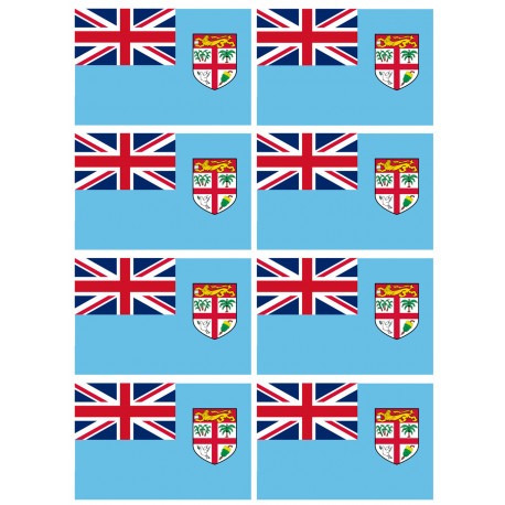 Drapeau Fidji - 8 stickers - 9.5 x 6.3 cm - Sticker/autocollant Drapeau Fidji - 8 stickers - 9.5 x 6.3 cm - Sticker/autocollant