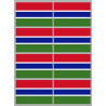 Drapeau Gambie - 8 stickers - 9.5 x 6.3 cm - Sticker/autocollant