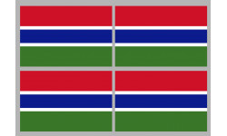 Drapeau Gambie - 4 stickers - 9.5 x 6.3 cm - Sticker/autocollant