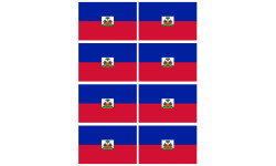 Drapeau Haïti - 8 stickers - 9.5 x 6.3 cm - Sticker/autocollant