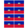 Drapeau Haïti - 8 stickers - 9.5 x 6.3 cm - Sticker/autocollant