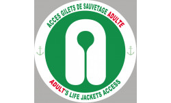 ACCES GILETS DE SAUVETAGE ADULTE - 15cm - Sticker/autocollant
