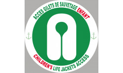 ACCES GILETS DE SAUVETAGE ENFANT - 15cm - Sticker/autocollant