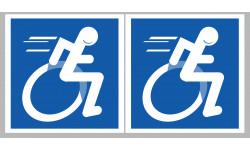 handisport Sport adapté fauteuil - 2 stickers de 10cm - Sticker/autoc