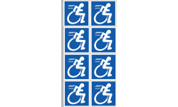 handisport fauteuil - 8 stickers de 5cm - Sticker/autoco