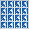 handisport fauteuil - 16 stickers de 5cm - Sticker/autoc