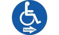 toilettes pour handicapés directionnel droite - 10cm - Sticker/autocollant