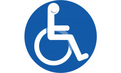 accessibilité handicap moteur rond - 20cm - Sticker/autocollant