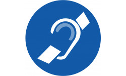 accessibilité handicap mal entendant rond - 20cm - Sticker/autocollant