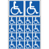 handicape moteur - 2 stickers 10cm - 16 stickers 5cm - Sticker/autocol