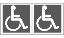 handicap moteur gris - 2 stickers de 10cm - Sticker/autocollant