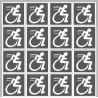 handisport fauteuil gris - 18 stickers de 5cm - Sticker