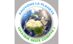 sauvons la planète - 20x20cm - Sticker/autocollant