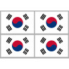 Corée du Sud - 4 stickers - 9.5 x 6.3 cm - Sticker/autocollant