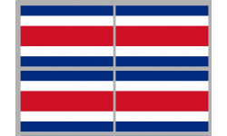 Drapeau Costa Rica - 4 stickers - 9.5 x 6.3 cm - Sticker/autocollant