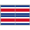 Drapeau Costa Rica - 4 stickers - 9.5 x 6.3 cm - Sticker/autocollant