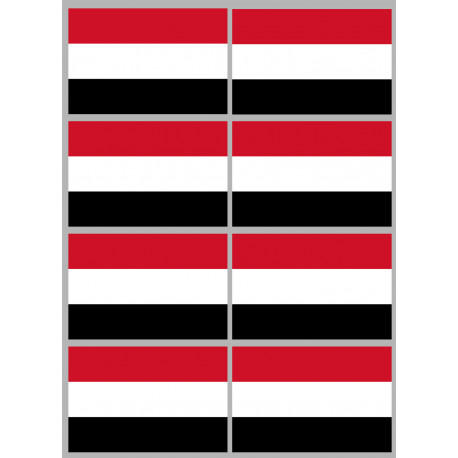 Drapeau Yémen - 8 stickers - 9.5 x 6.3 cm - Sticker/autocollant Drapeau Yémen - 8 stickers - 9.5 x 6.3 cm - Sticker/autocollant