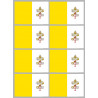 Drapeau Vatican - 8 stickers - 9.5 x 6.3 cm - Sticker/autocollant