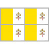 Drapeau Vatican - 4 stickers - 9.5 x 6.3 cm - Sticker/autocollant