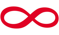 symbole infini - 15x6cm - Sticker/autocollant