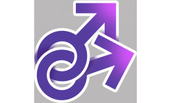 symbole lgbt d'attachement gays - 20x20cm - Sticker/autocollant
