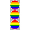 drapeau LGBT - 3 stickers de 9cm - Sticker/autocollant