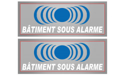 Bâtiment sous protection - 2 stickers de 15x6cm - Sticker/autocollant