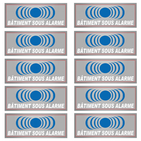 bâtiment sous protection - 10 stickers de 7x2.5cm - Sticker/autocollant bâtiment sous protection - 10 stickers de 7x2.5cm - Sticker/autocollant
