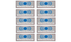maison sous protection - 10 stickers de 7x2.5cm - Sticker/autocollant