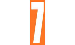 numéro orange 7 - 30x10cm - Sticker/autocollant
