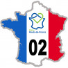 02 France région Hauts-de-France - 20x20cm - Sticker/autocollant