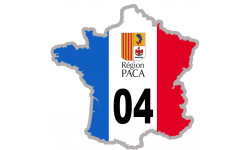 FRANCE 04 Région PACA - 5x5cm - Sticker/autocollant