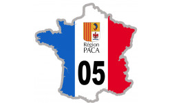 FRANCE 05 Région PACA - 15x15cm - Sticker/autocollant