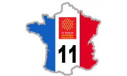 FRANCE 11 de l'Aude - 15x15cm - Sticker/autocollant