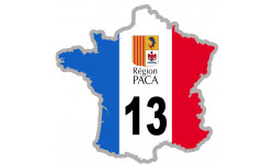 FRANCE 13 Région PACA - 5x5cm - Sticker/autocollant