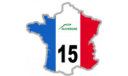FRANCE 15 Région Auvergne - 20x20cm - Sticker/autocollant